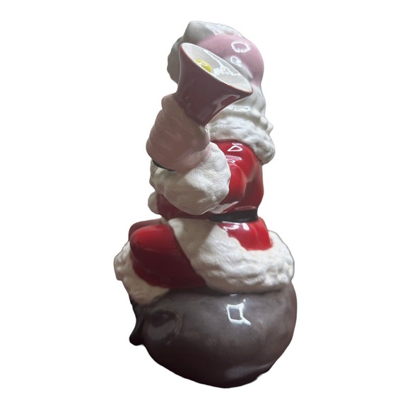 Vintage Atlantic Mold Ceramic Santa with Bell & Jingle Bells 1970s - Picture 5 of 6